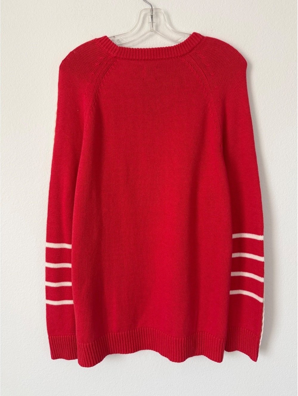 NIC + ZOE NWT Dashing Down Crew Neck White Trim Red Hi-Low Sweater Size XL - Picture 2 of 9